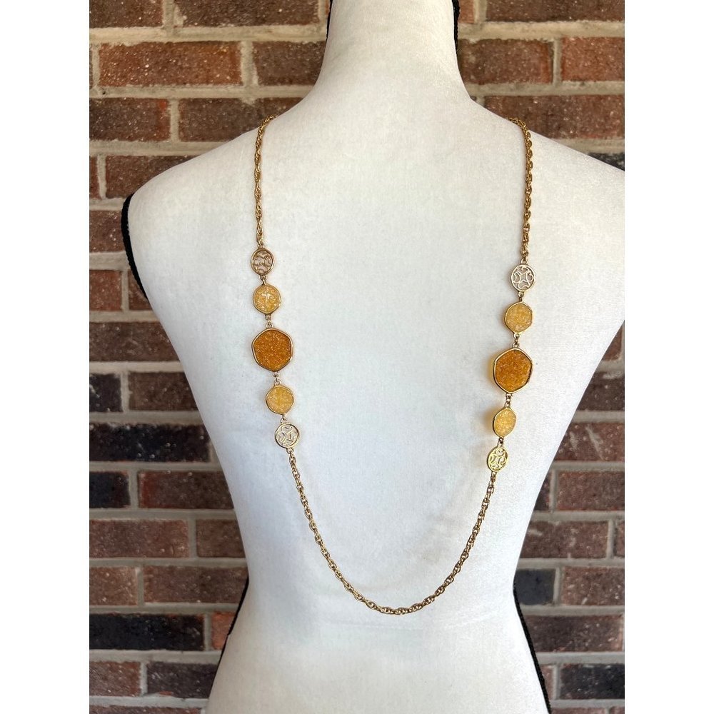 Sarah Coventry Amber Coin Necklace